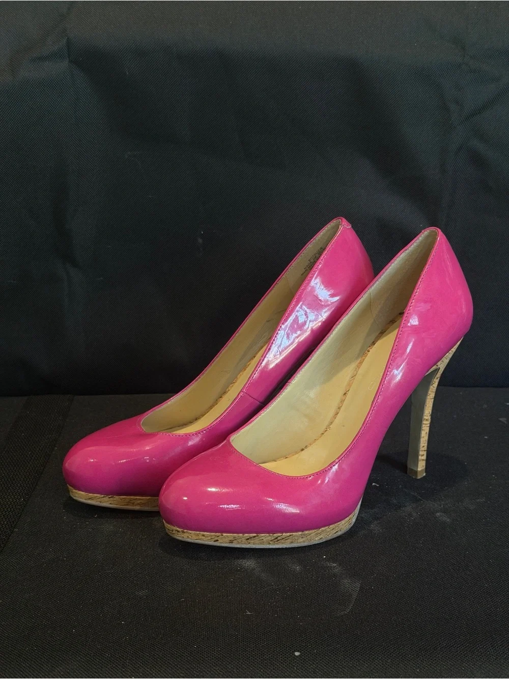 Bandolino Hot Pink Patent Platform Pumps